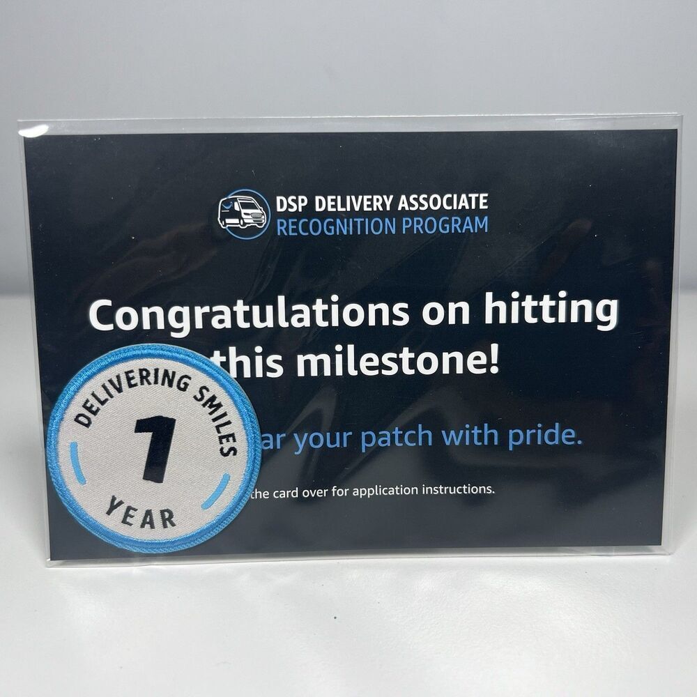 Amazon Delivery Anniversary Milestone Patch 1 Year Of Service Rare! NEW